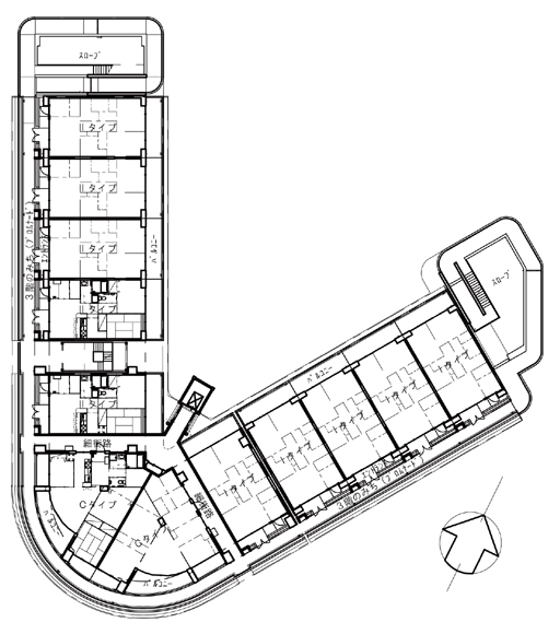 【株式会社都市建築事務所】三瓶町公営住宅・基準階平面図